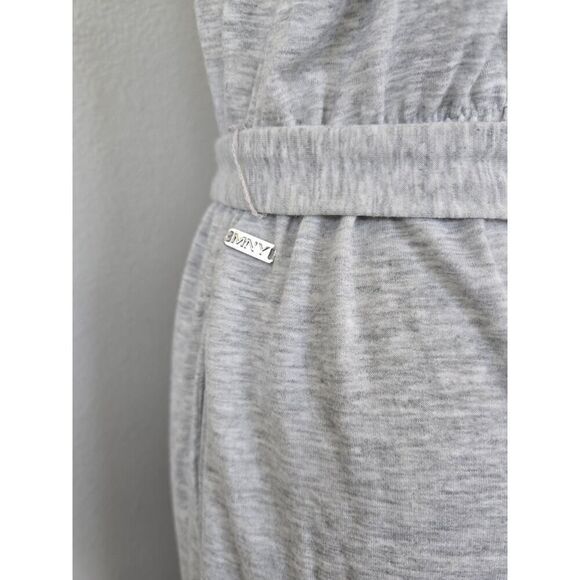 MarcβNew York Grey Sleeveless Jumpsuit Size M Soft Knit Tie Waist Pockets - Picture 5 of 10